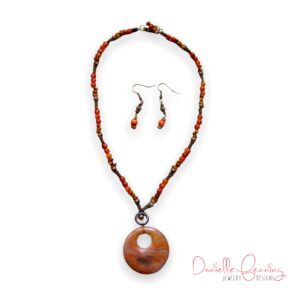 Calico Necklace & Earrings
