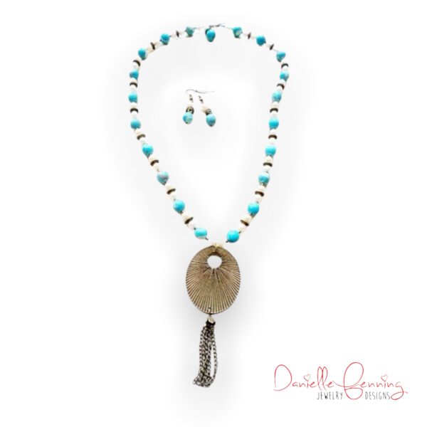 Totally Turquoise & Pearl Necklace & Earrings