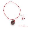 Little Red Necklace and Earrings Set