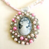 Pink Cameo Necklace & Earrings - Image 3