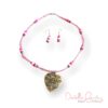 Loveable Pink Necklace & Earrings