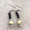Black and Yellow Turquoise Leaf Necklace and Earrings Set - Image 3