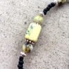 Black and Yellow Turquoise Leaf Necklace and Earrings Set - Image 2