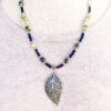 Black and Yellow Turquoise Leaf Necklace and Earrings Set - Image 6