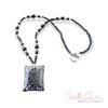 Black and silver Handblown Glass Necklace