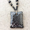 Black and silver Handblown Glass Necklace - Image 2