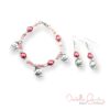 Pink Pig Pearl Bracelet and Earrings Set
