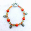 Orange Owl Charm Bracelet and Earrings Set - Image 2