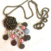 Pink Pearl and Glass Flower Component Chain Necklace and Earrings Set - Image 2