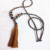 Copper and Purple Tassel Necklace and Earrings Set - Image 4
