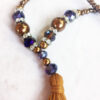 Copper and Purple Tassel Necklace and Earrings Set - Image 2