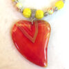 Pink Agate, Painted Glass and Rubberized Beads Necklace and Earrings Set - Image 3