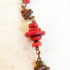 Copper and Red Bamboo Ceramic Chain Necklace and Earrings Set - Image 5