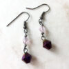 Purple Glass and Gunmetal Necklace and Earrings Set - Image 3