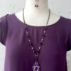 Purple Glass and Gunmetal Necklace and Earrings Set - Image 5