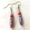 Polymer Clay Shell Flower and Salmon Glass Necklace & Earrings - Image 3