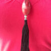 Black and Red Stone Tassel Necklace - Image 2