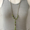 Green Pearl and Agate Tassel Necklace