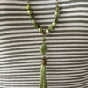 Green Pearl and Agate Tassel Necklace - Image 2