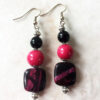 Pink and Black Turkey Turquoise Tassel Necklace and Earrings Set - Image 3