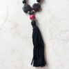 Pink and Black Turkey Turquoise Tassel Necklace and Earrings Set - Image 4