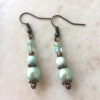 Seafoam Green Glass and Copper Locket Necklace and Earrings Set - Image 3