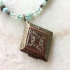 Seafoam Green Glass and Copper Locket Necklace and Earrings Set - Image 2