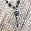 Purple Glass Linked Key Necklace & Earrings - Image 3