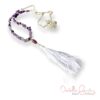 Purple Amethyst White Tassel Chain Necklace