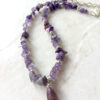 Purple Amethyst White Tassel Chain Necklace - Image 3