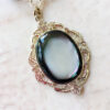 Black Obsidian and Mother of Pearl Necklace and Earrings Set - Image 3