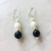 Black Obsidian and Mother of Pearl Necklace and Earrings Set - Image 4