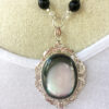 Black Obsidian and Mother of Pearl Necklace and Earrings Set - Image 2