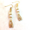 Gold Crown and White Pearl Chain Necklace and Earrings Set - Image 2