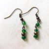 Green and Bronze Filigree Chain Tassel Necklace and Earrings Set - Image 3