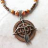 Orange Pearl and Copper Arrow Necklace and Earrings Set - Image 4