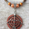 Orange Pearl and Copper Arrow Necklace and Earrings Set - Image 7