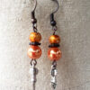 Orange Pearl and Copper Arrow Necklace and Earrings Set - Image 2