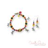Red, Yellow and Black Butterfly Bracelet and Earrings Set