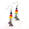 Red, Yellow and Black Butterfly Bracelet and Earrings Set - Image 2