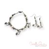 Pearl and Glass Dove Bracelet and Earrings Set