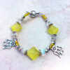 Yellow Square and Clear Angel Bracelet and Earrings Set - Image 2