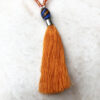 Orange and Blue Glass Tassel Necklace and Earrings Set - Image 3
