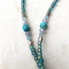 Blue Fire Agate and Lavender Tassel Necklace and Earrings Set - Image 2