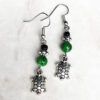 Black & Green Glass and Agate Turtle Charm Bracelet and Earrings Set - Image 2