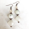 Seafoam Agate and Cream Quartz Copper Key Necklace and Earrings Set - Image 2