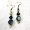 Striped Seafoam Agate, Black Onyx and Leopard Agate with Druzy Arrow Necklace and Earrings Set - Image 3