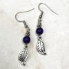 Semi-precious Agate with silver-tone Leaf Charms Cascade Necklace & Earrings - Image 3