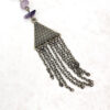 Long Amethyst Chip Lariat Necklace with Component Chain Pendant - Image 3