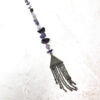 Long Amethyst Chip Lariat Necklace with Component Chain Pendant - Image 2